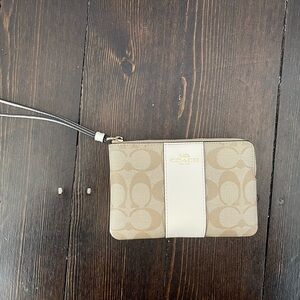 Coach Tan and Cream Wristlet